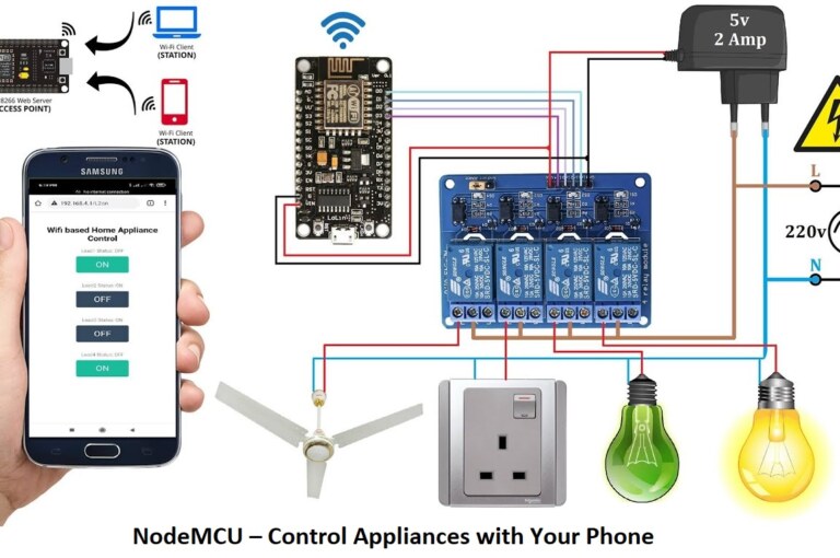 Wi-Fi Controlled Relay using NodeMCU – Control Appliances with Your Phone!